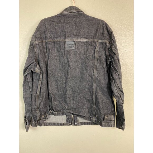 Vintage Marithe Francois Girbaud Men Black Denim jean Jacket size XL Button Up O